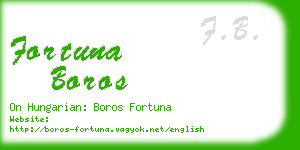 fortuna boros business card